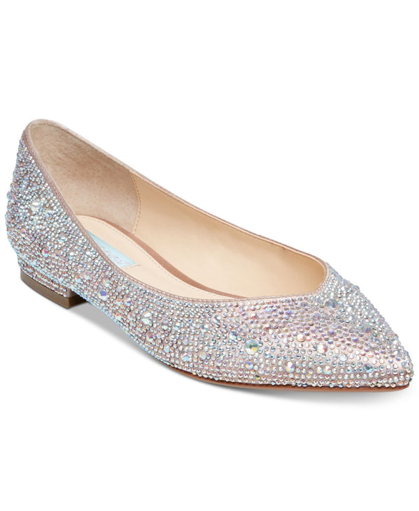 Betsey Johnson Womens Crystal Pave Pointed Toe Flat