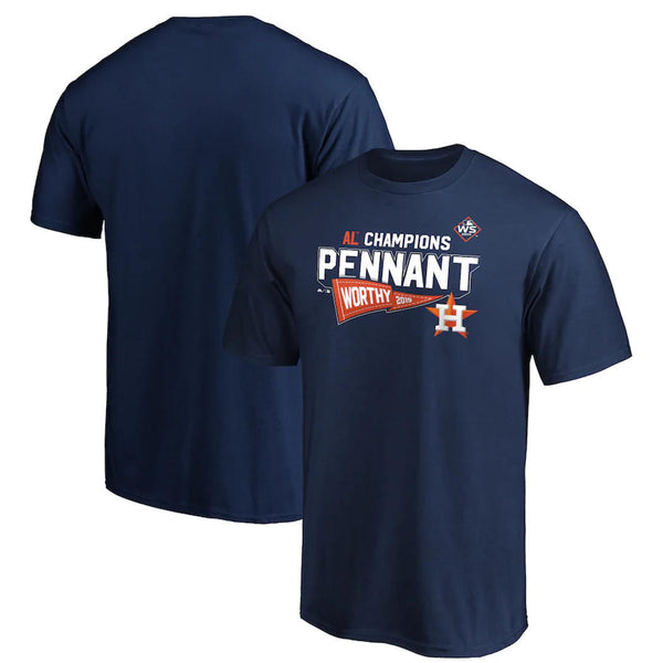 Champion Mens Houston Astros Majestic 2019 American League Champions Doubleheader T-Shirt