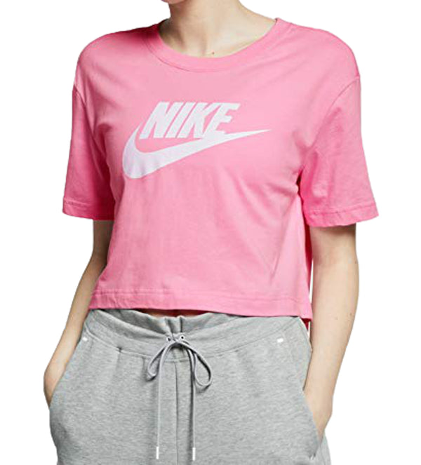 Nike Womens Cotton Logo Cropped T-Shirt