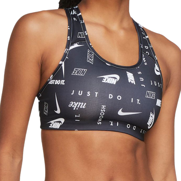 Nike Womens Swoosh Dri-Fit Logo Print Racerback Sports Bra