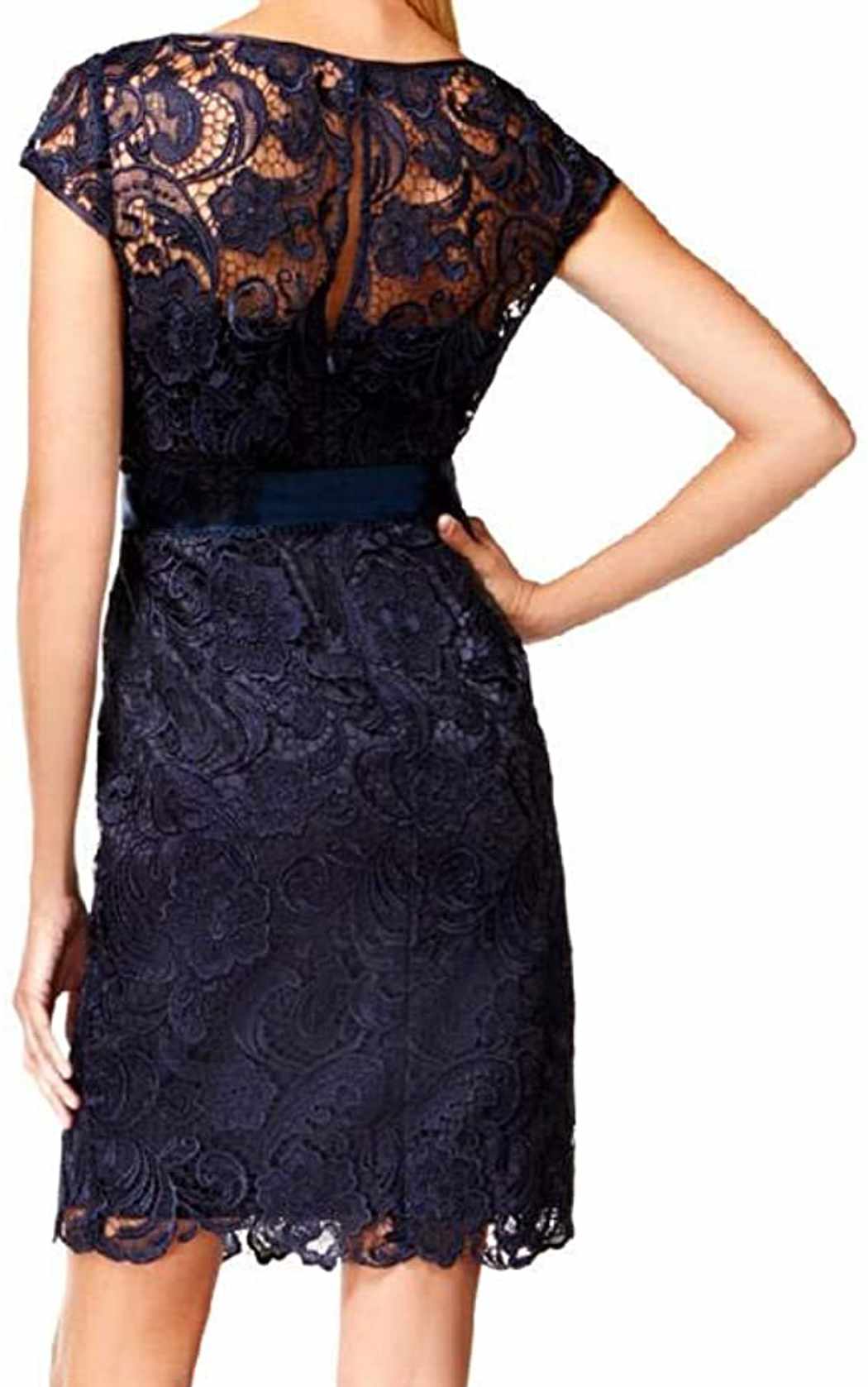 Adrianna Papell Womens Illusion Lace Party Dress Without Ribbon