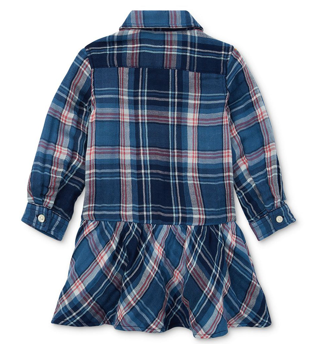 Polo Ralph Lauren Infant Girls Plaid Cotton Shirt Dress