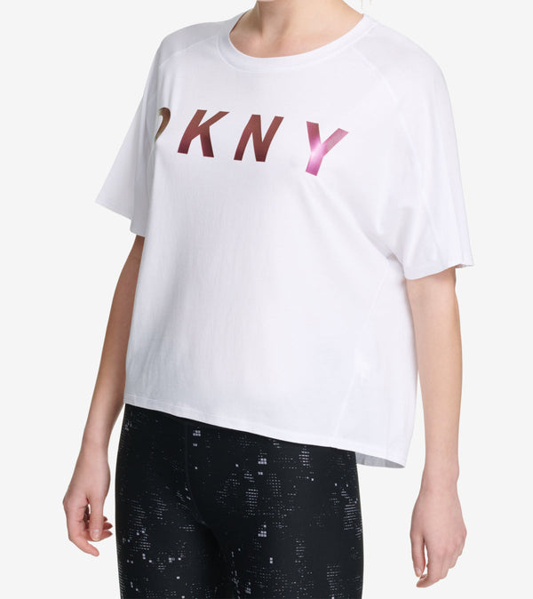 DKNY Womens Sport Sleeveless Relaxed Logo T-Shirt