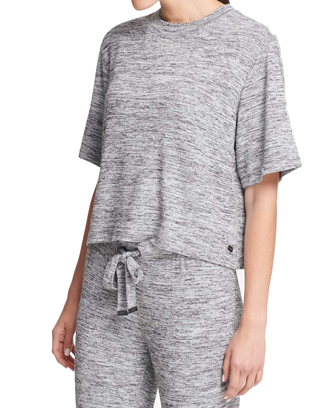 DKNY Womens Cropped Short Sleeve Sweatshirt