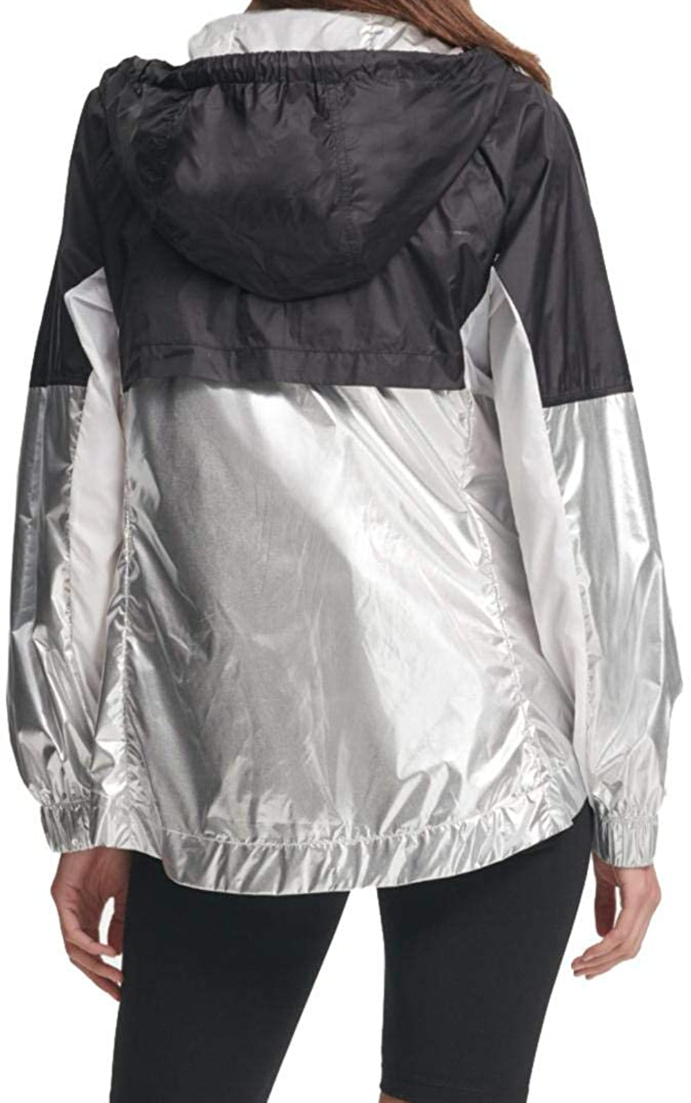 DKNY Womens Sport Colorblocked Hooded Jacket