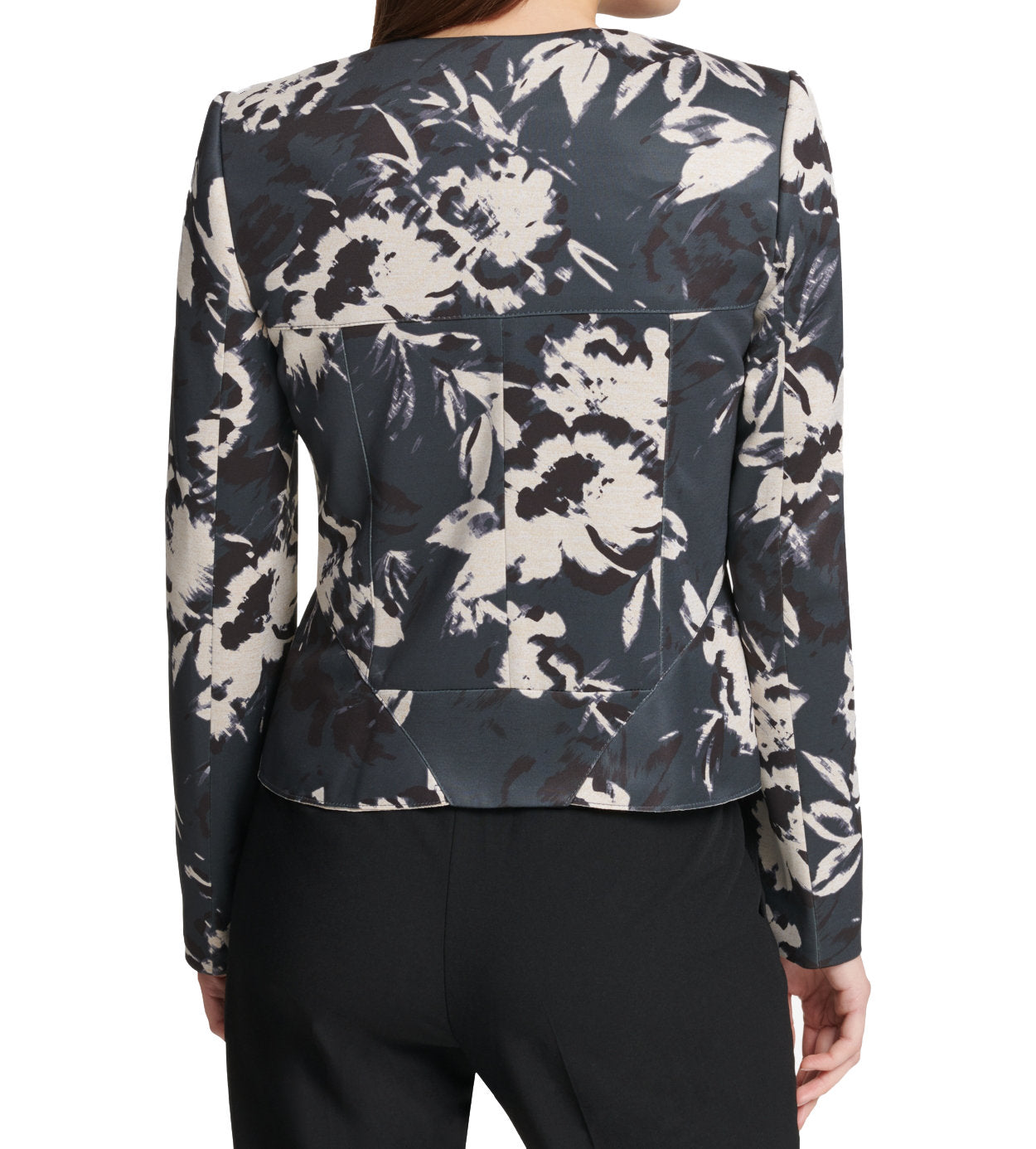DKNY Womens Floral Print Peplum Jacket