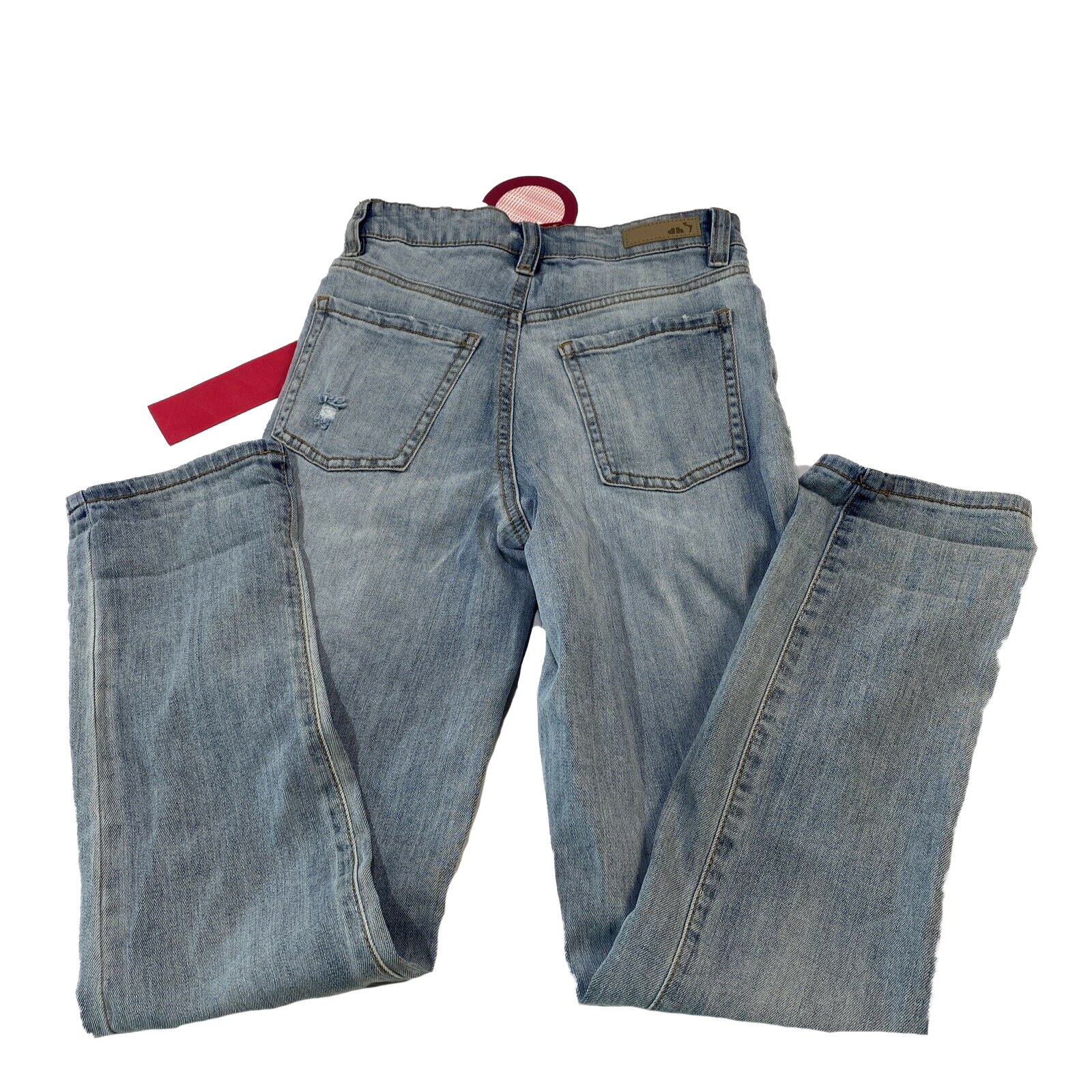dollhouse Juniors Roll-Cuff Button-Fly Distressed Boyfriend Jeans
