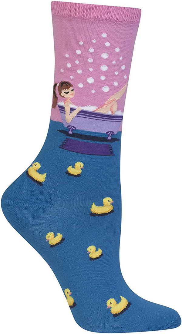 Hot Sox Womens Retro Tub-rubber ducky Crew Socks