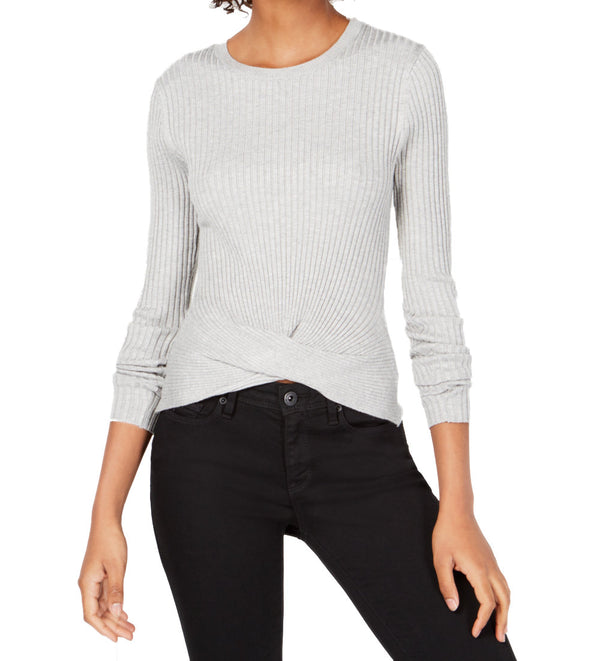 Hooked Up by IOT Juniors Ribbed Twist Hem Sweater