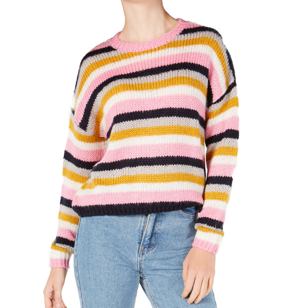 Hooked Up by IOT Juniors Striped Sweater