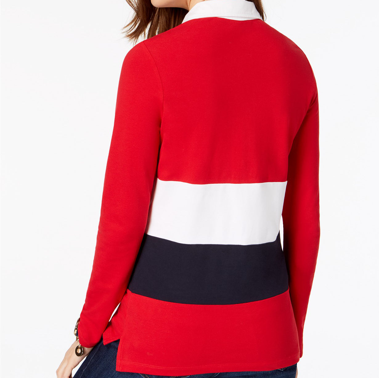Tommy Hilfiger Womens Striped Rugby Top