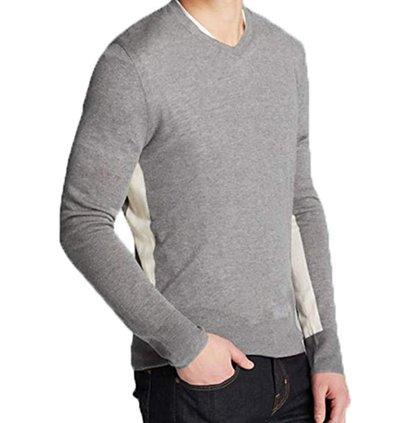 allbrand365 Mens Silk Cashmere Side Stripe Sweater
