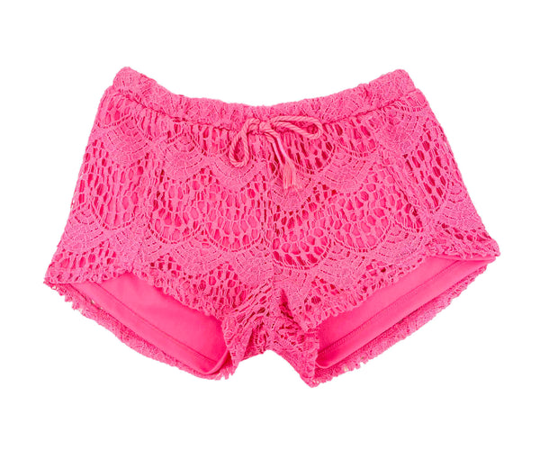 DKNY Girls Shorts with Waistband Drawstring Beautiful Crochet Lace