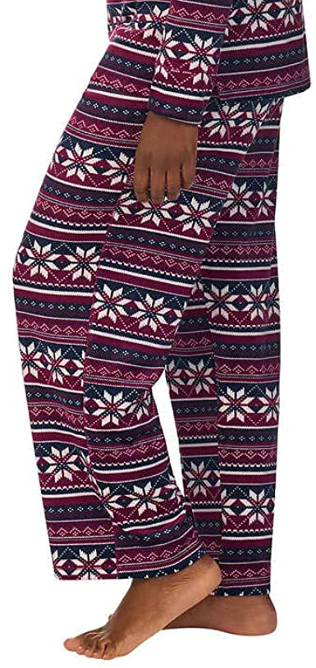 Nautica Womens Silky Fleece Side Pockets Pajama