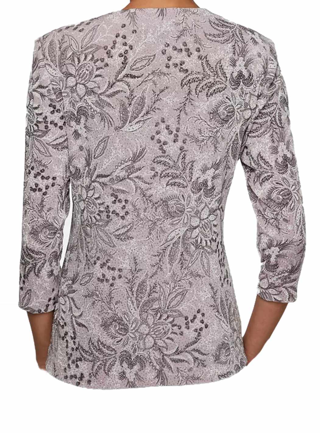 Alex Evenings Womens Floral-Print Jacket