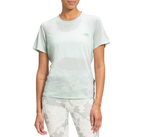 The North Face Womens Wander Twist Back T-Shirt,Misty Jade Heather,Large