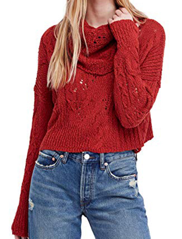 Free People Womens Shades of Dawn Crop Sweater