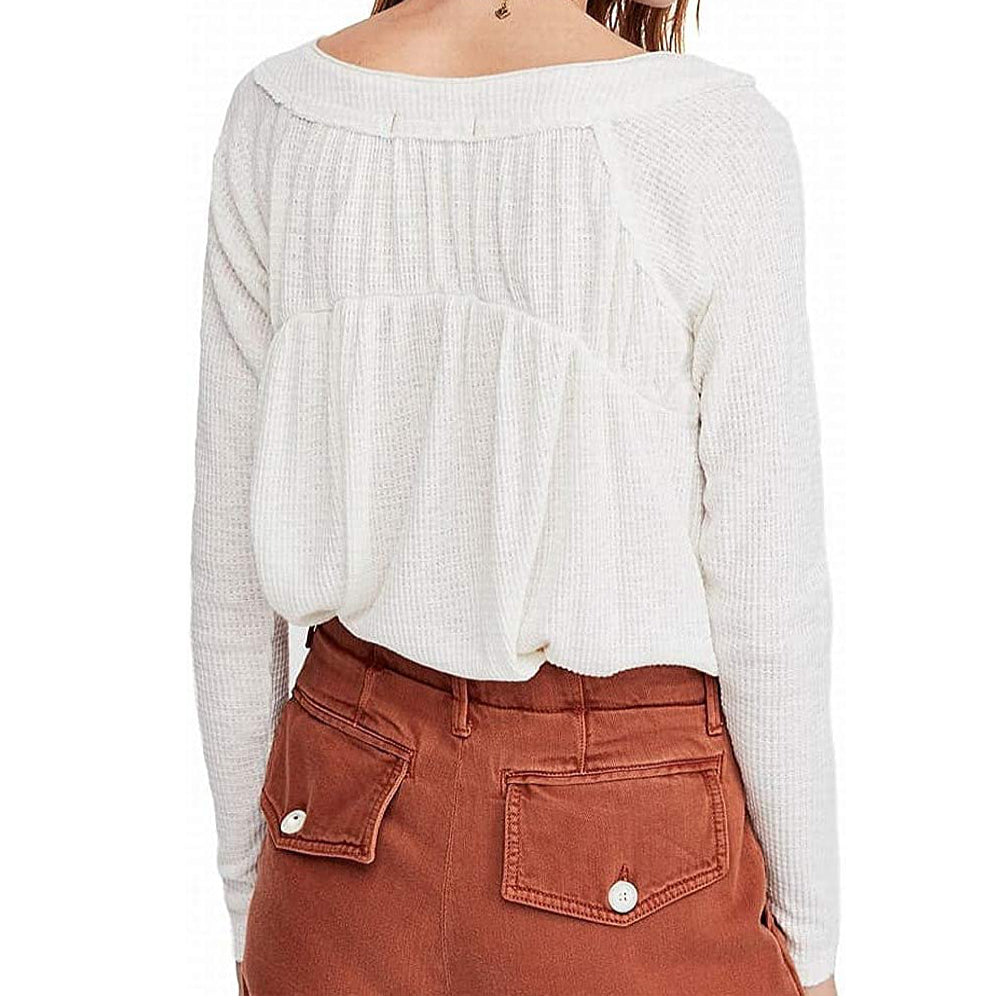 Free People Womens Must Have Henley Long Sleeve Top