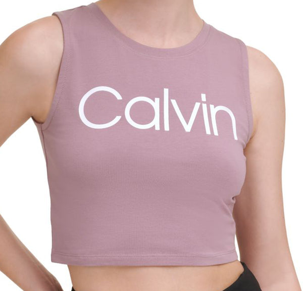 Calvin Klein Womens Performance Cropped Logo Top