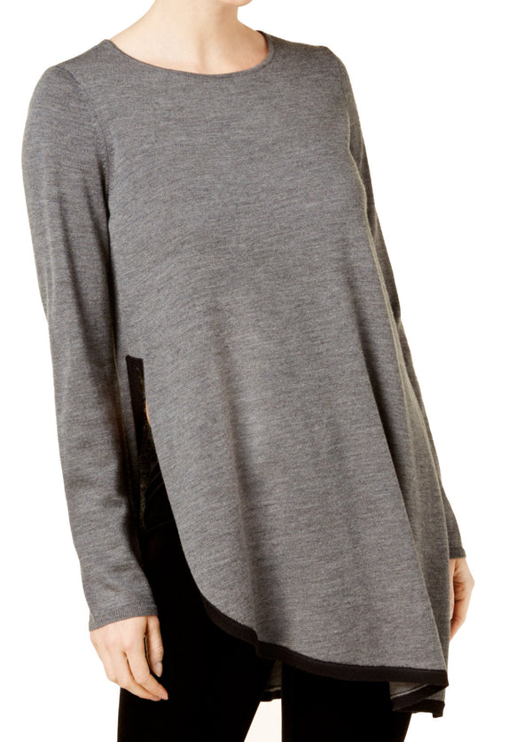 Eileen Fisher Womens Wool Asymmetrical Sweater