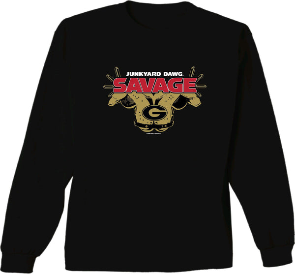 New World Graphics Mens Georgia Bulldogs Savage Football Black T-Shirt
