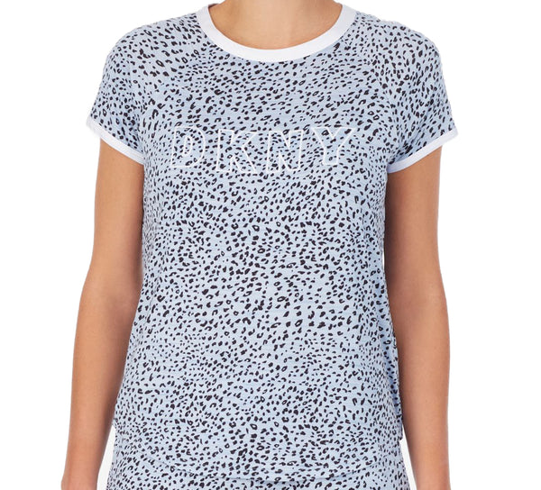 DKNY Womens Sleepwear Contrast-Trim Sleep T-Shirt