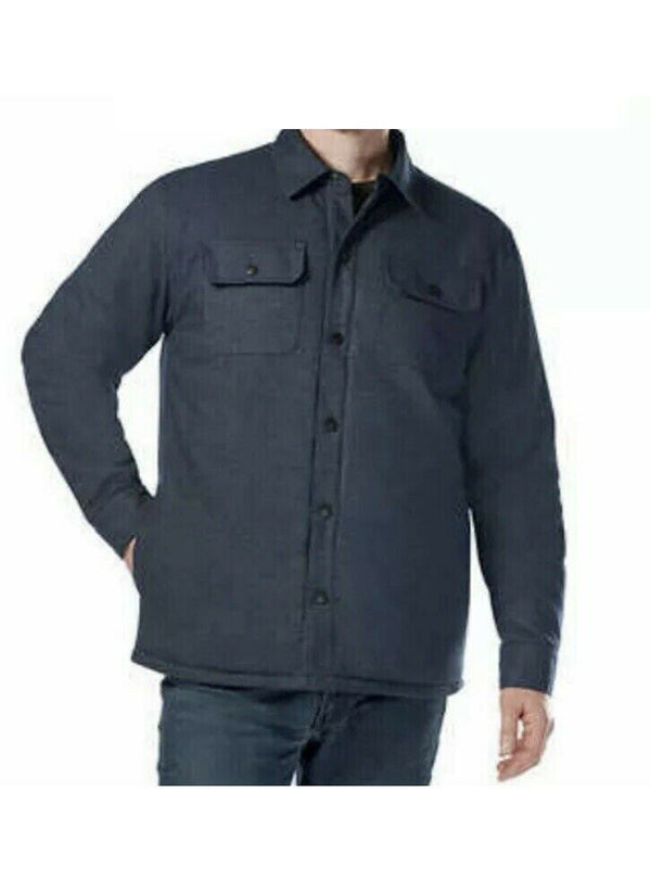 Rugged Elements Mens Flannel Utility Shirt Jacket,Charcoal Gray,X-Large