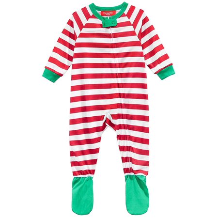 Family Pajamas Infant Matching Holiday Stripe Footed Pajamas
