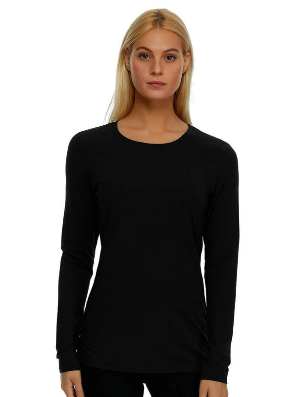 Felina Womens Long Sleeves T-Shirts 1 Pack,Black,Small