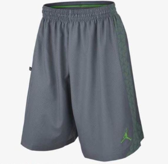 Jordan Mens Flight Woven Basketball Shorts,Grey/Green,Medium