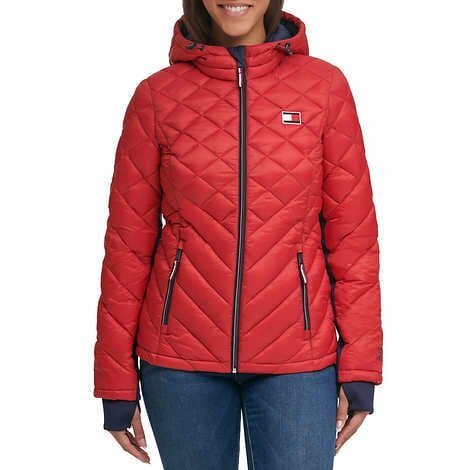 Tommy Hilfiger Womens Packable Hooded Puffer Jacket,X-Small