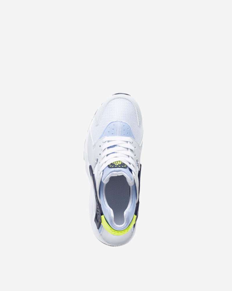 Nike Big Kids GS Huarache Run Shoes,White/Blackened Blue/Volt/Football Grey