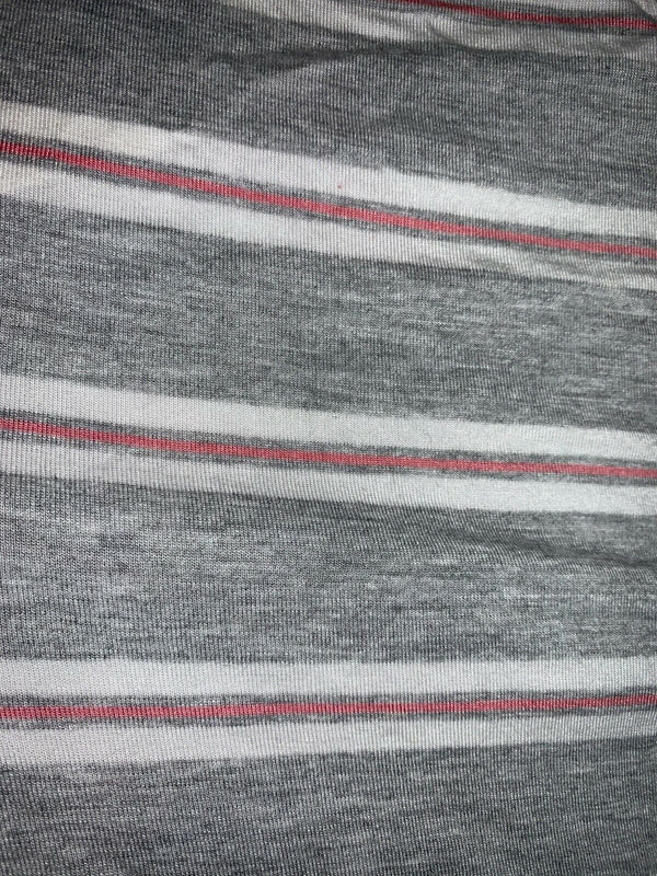 Matty M Womens V-Neck Front Tie Knot T-Shirt,Heather Grey Stripe,Medium
