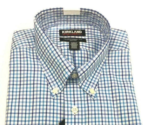 Kirkland Signature Mens Traditional Fit Non-Iron Button Collar Dress Shirt