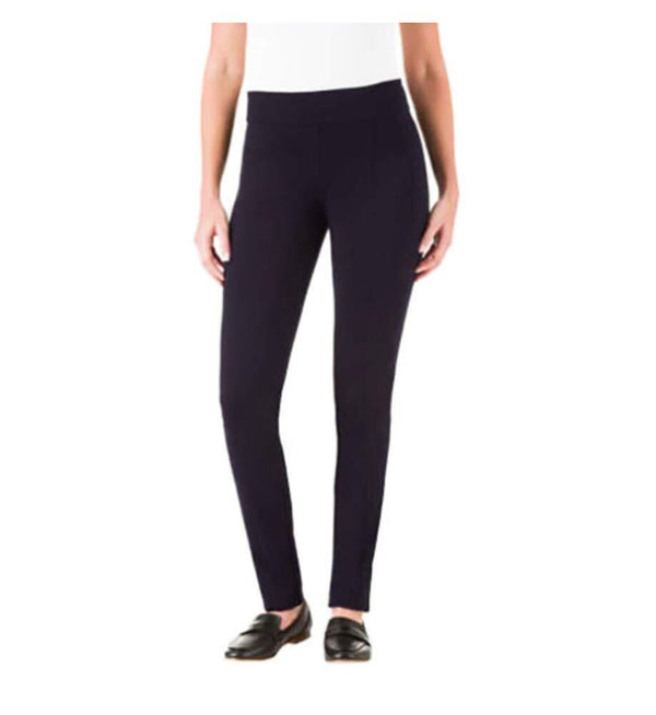 Hilary Radley Womens Narrow Leg Stretch Pull-on Slim Fit Ponte Pants,Black,Large