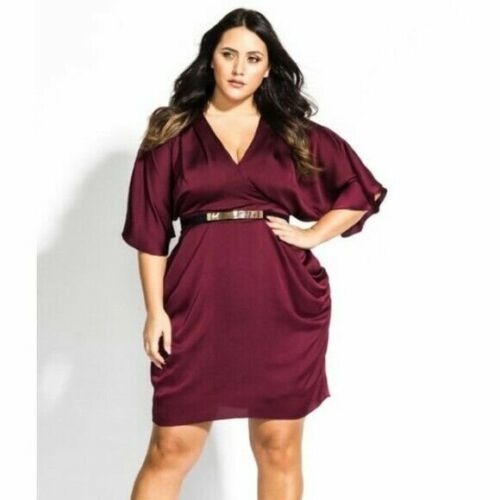 City Chic Womens Tangled Faux wrap Dress