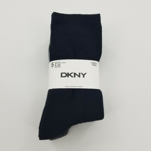 Dkny Womens Fine Combed Cotton Crew Socks 5 Pairs