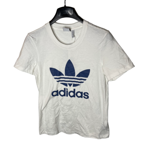 adidas Womens Stacked Printed T-Shirt,White,Small