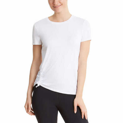 Danskin Womens Side Scrunch Short Sleeve T-shirt
