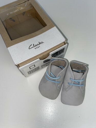 Clarks Toddlers Baby Warm Med Pale Blue Sneakers