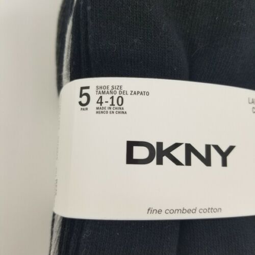Dkny Womens Fine Combed Cotton Crew Socks 5 Pairs