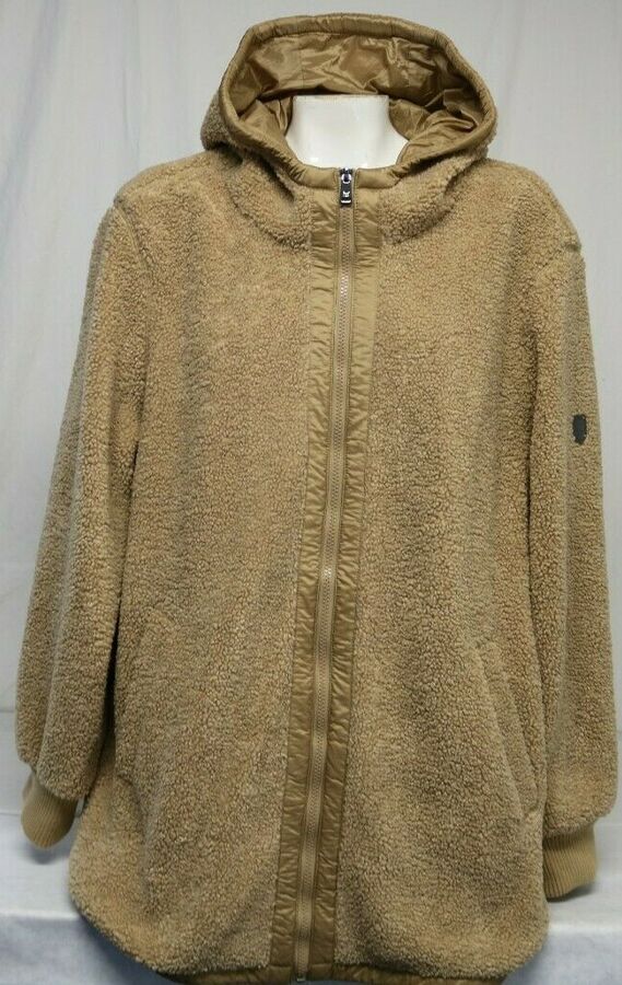 1 Madison Womens Soft Lining Attached Hood Fuzzy Jacket