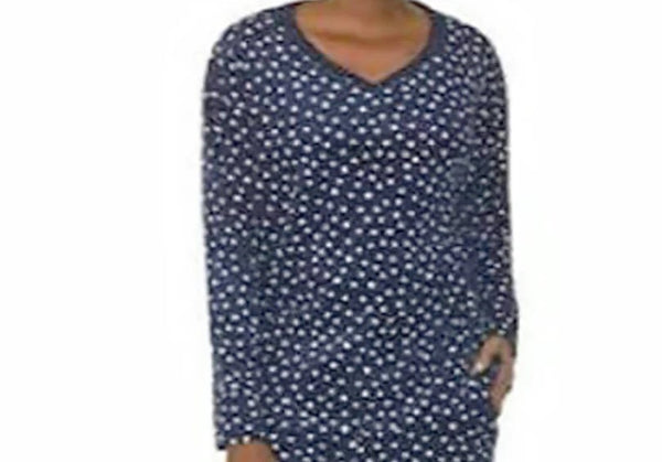 Nautica Womens 1-Piece Silky Stretch Fleece Pajama Top,Navy,XX-Large